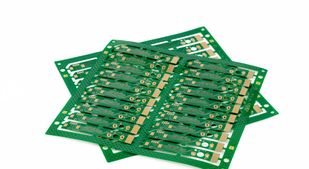 Multiplied,Printed,Circuit,Boards,Pcb,Isolated,On,The,White,Background.