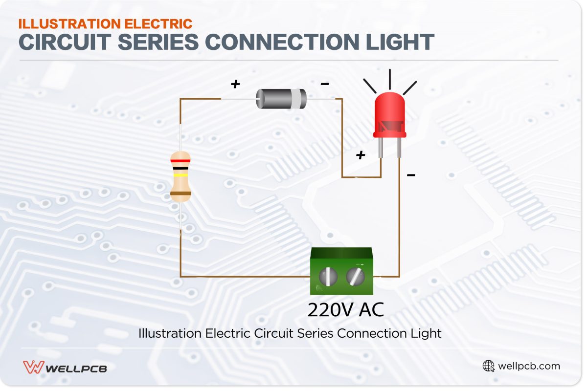 Illustration Electric Circuit Series Connection Light