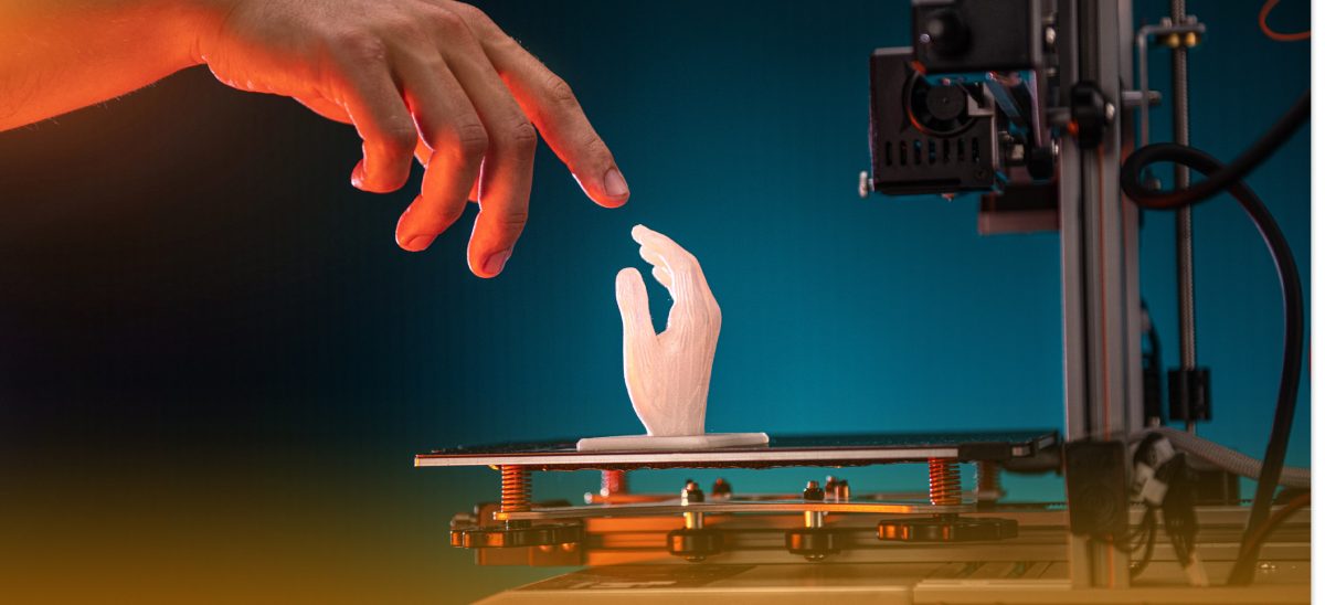 3D printer printed a hand