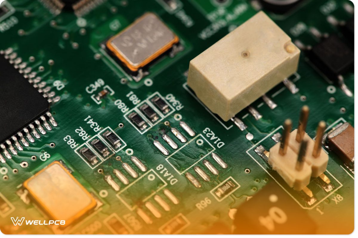 4-pin integrated circuit mounted on a PCB