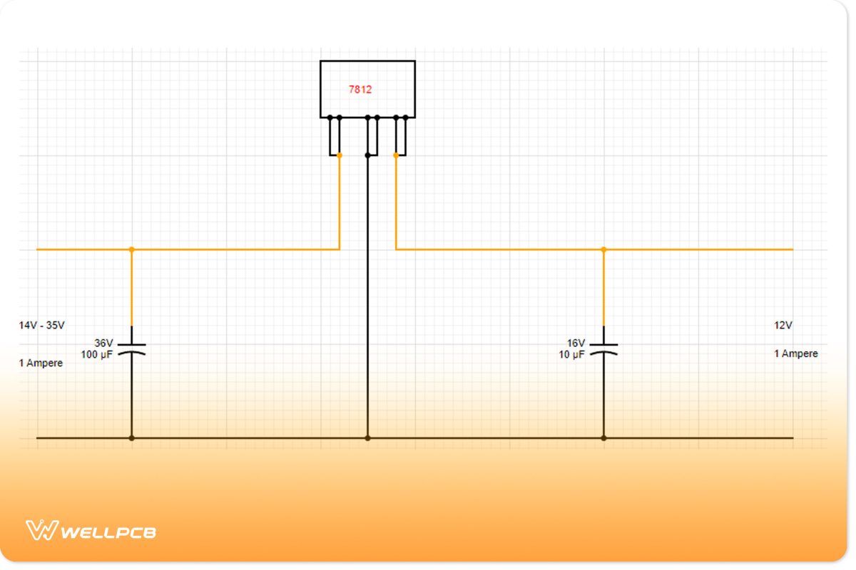 7812 voltage regulator circuit diagram