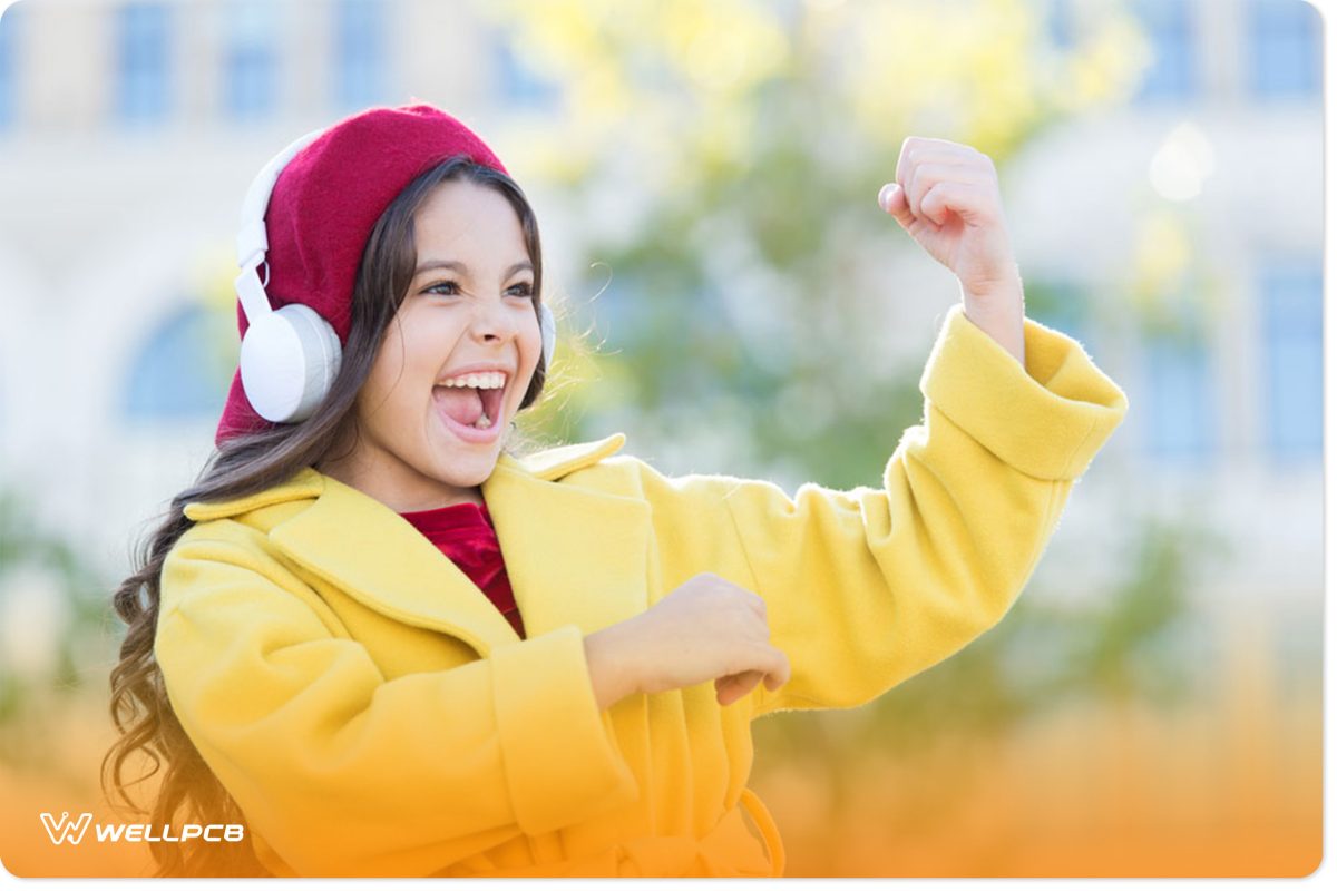 A Girl Listening to Music on Headphones