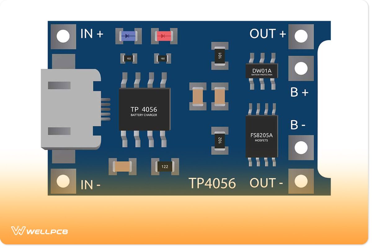 A TP4056 Lithium Ion Battery Charging Board