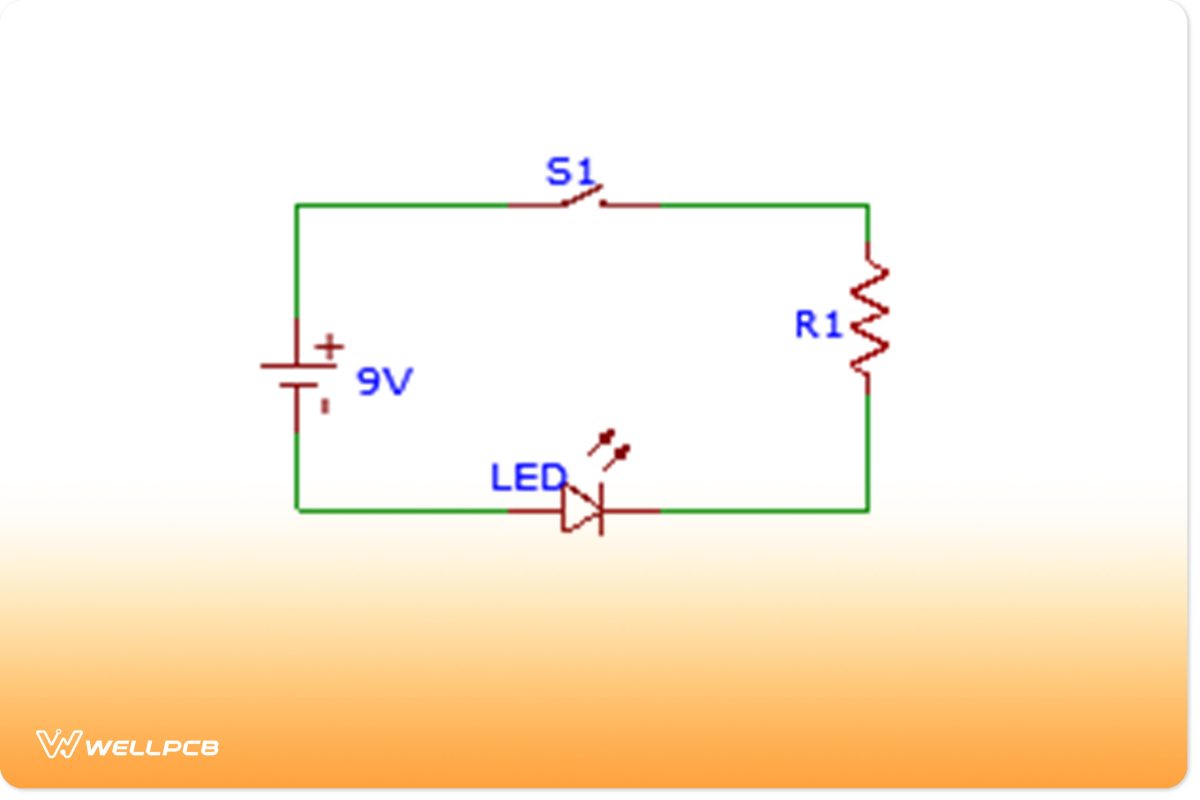 A basic LED circuit diagram