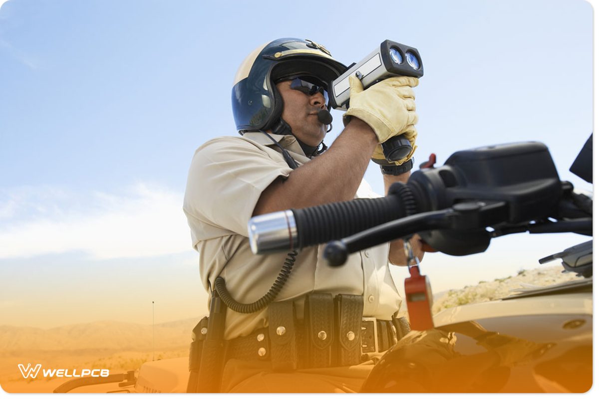 A cop using a radar gun