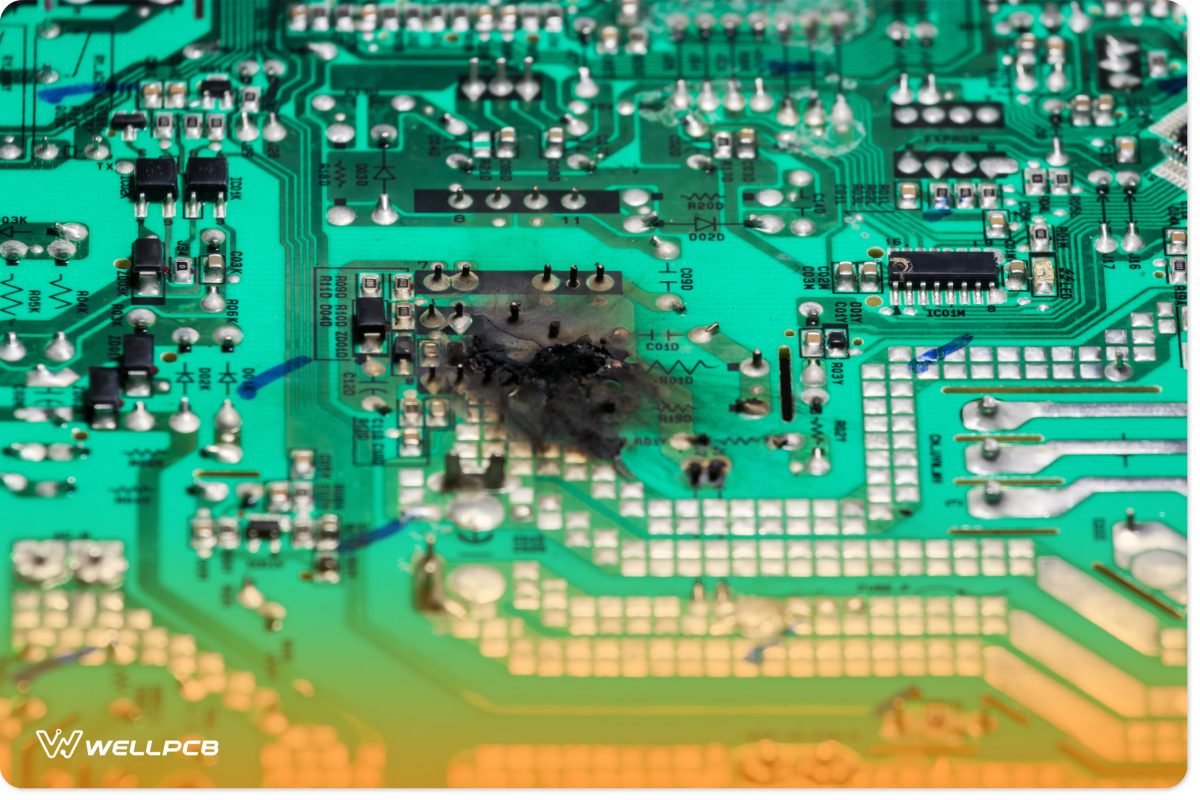 A decomposed PCB