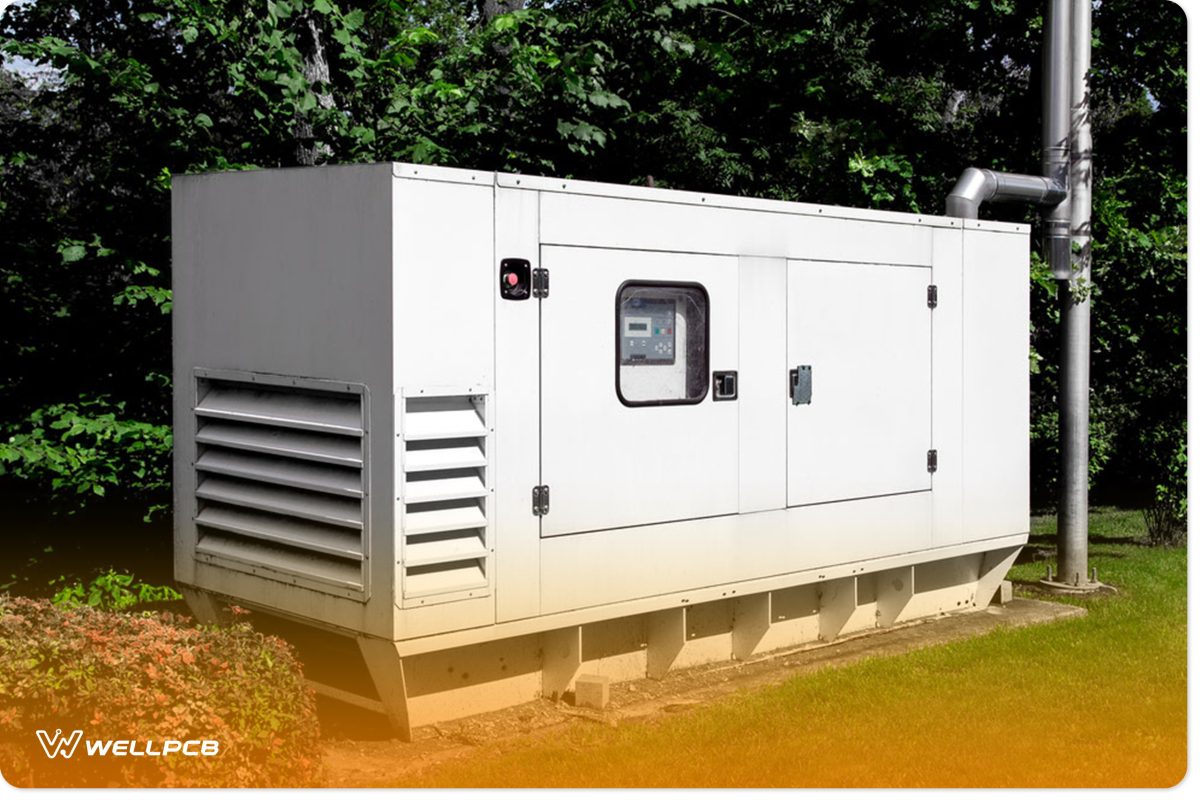 A generator also provides backup power during an outage