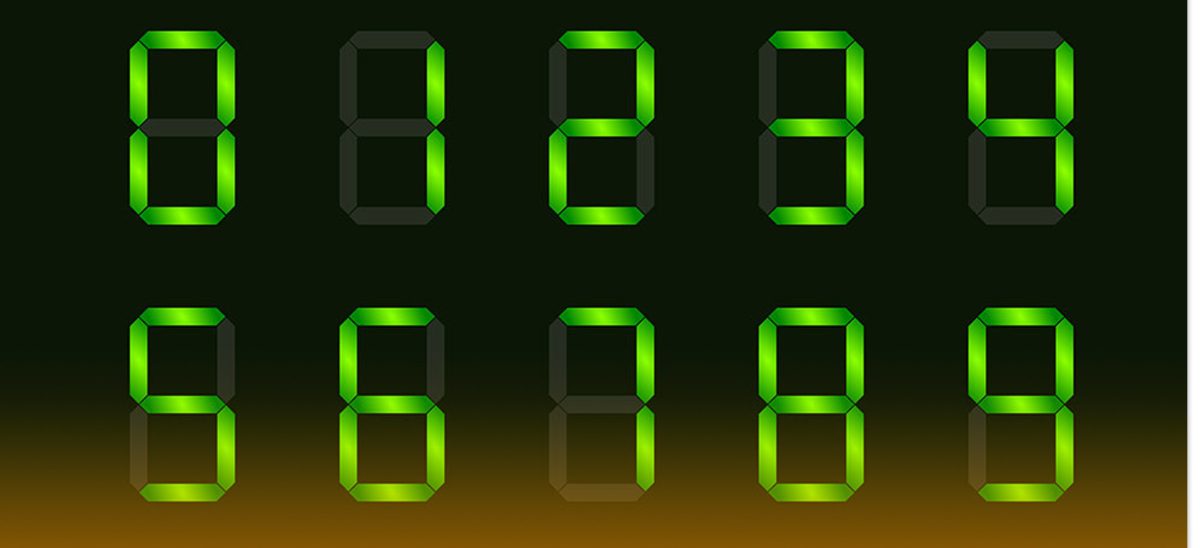 A numerals 7-segment display