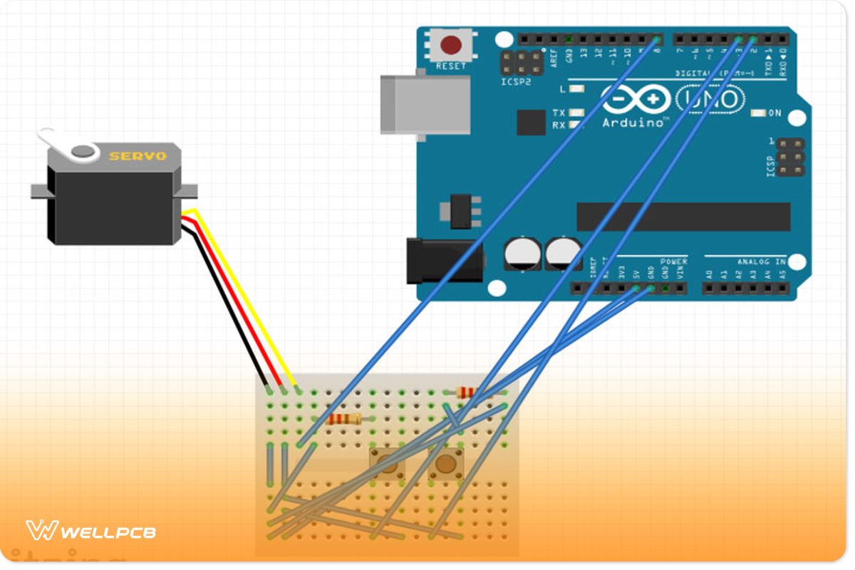 A servo motor connection to Arduino