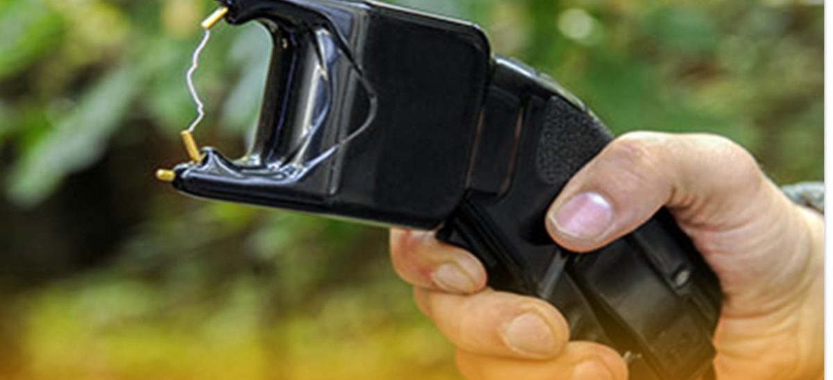 A stun gun utilizes a taser circuit to operate