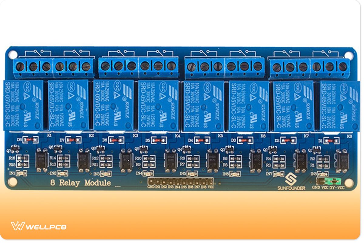 An 8-channel relay module