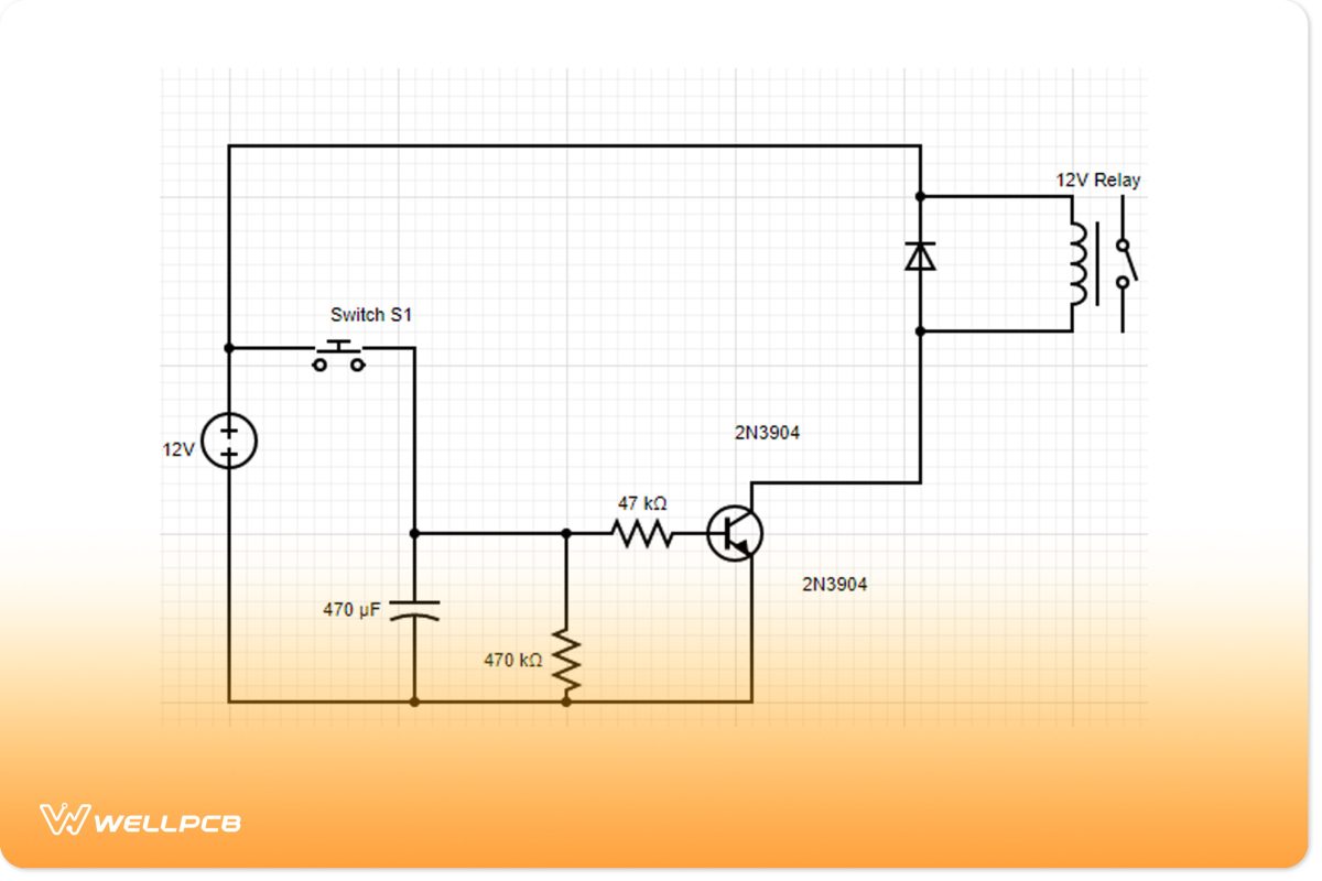 An electronic timer circuit with one transistor