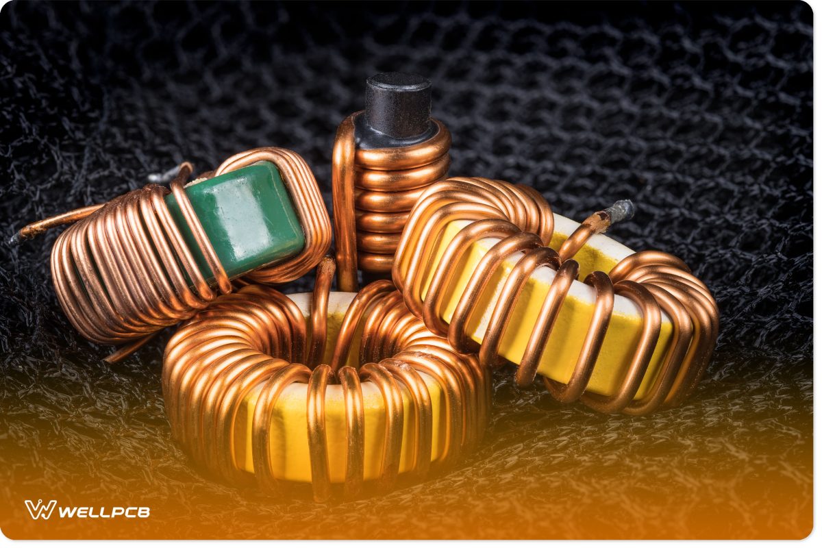 An image depicting a group of coils with magnetic cores and copper winding