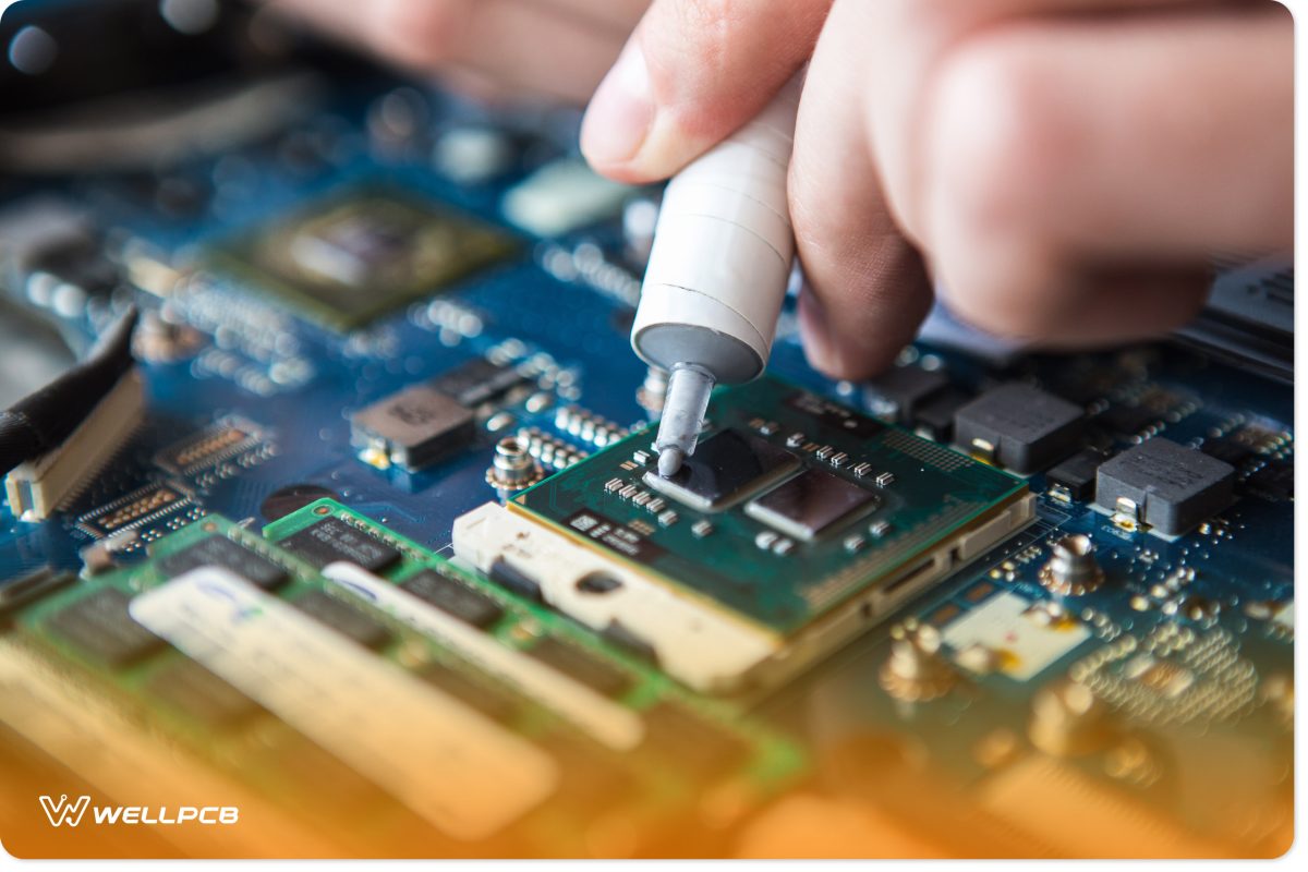 Application of thermal grease on an IC package