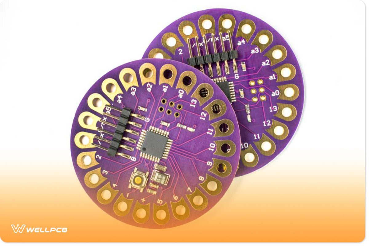 Arduino Lilypad in white background