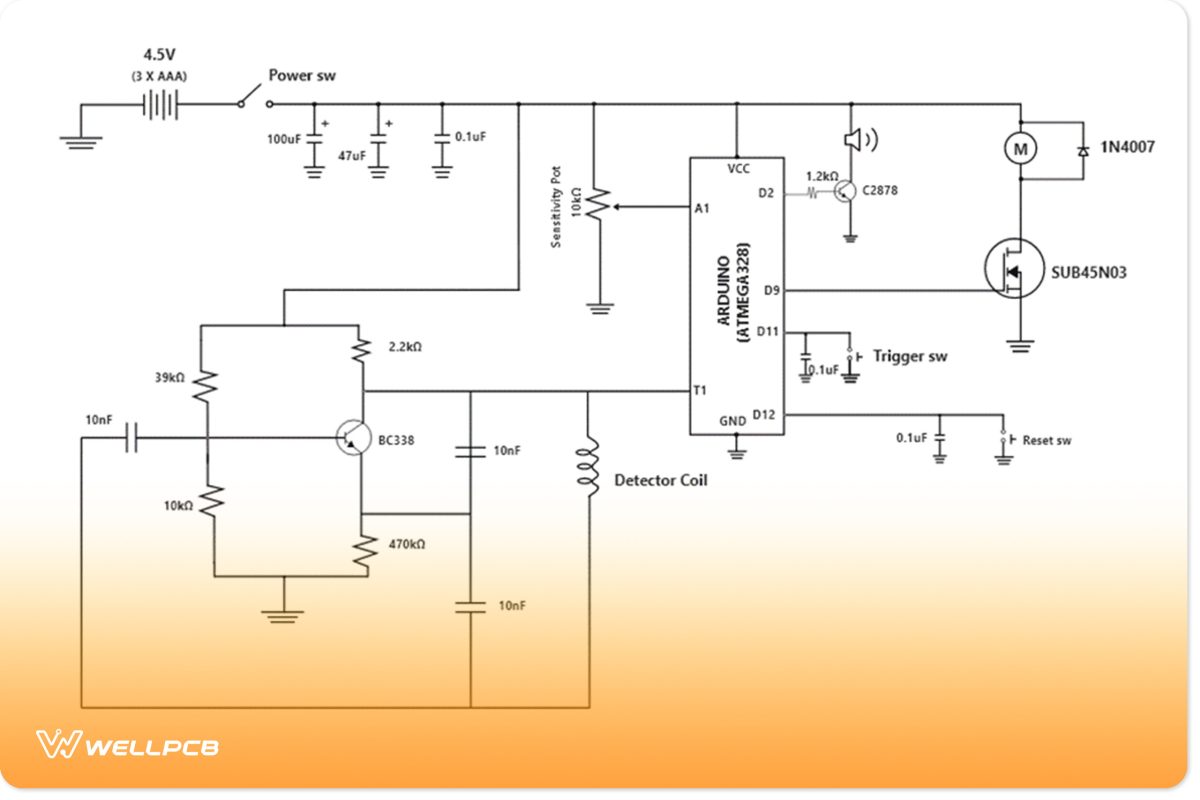 Arduino Metal Detector Schematic Diagram