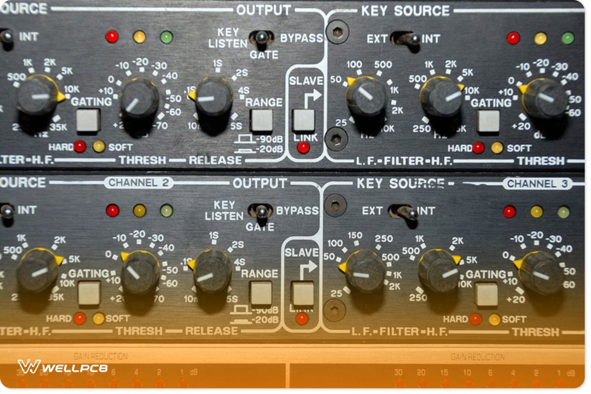 Audio effects processors in a rack