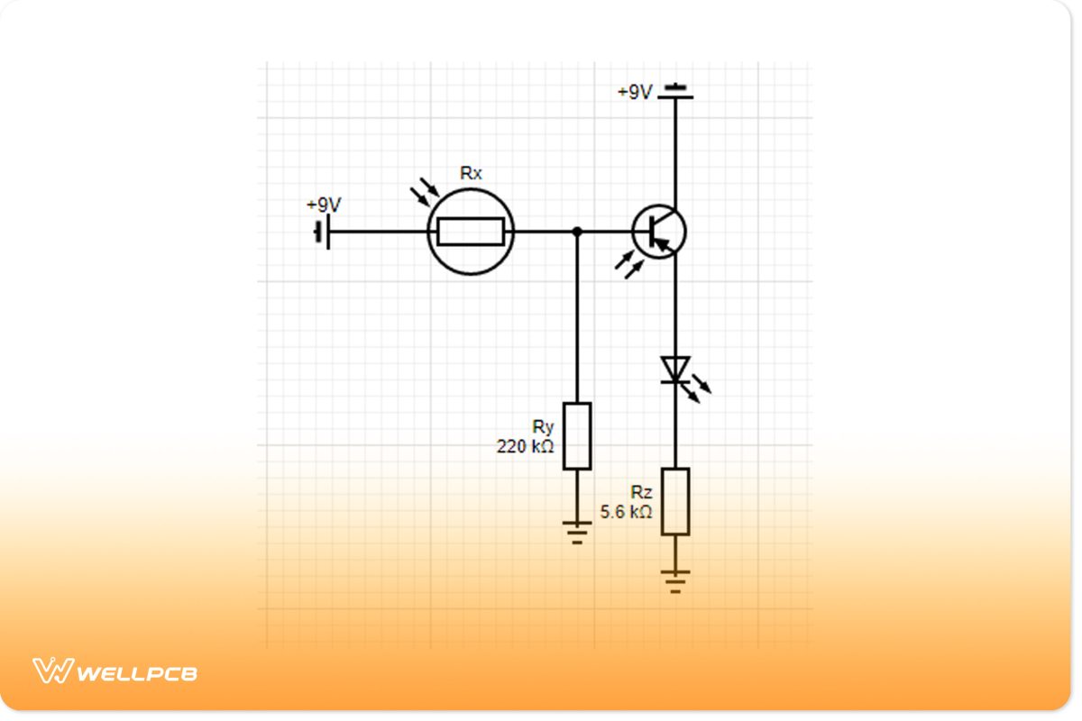 Automatic night light circuit using 2N3904