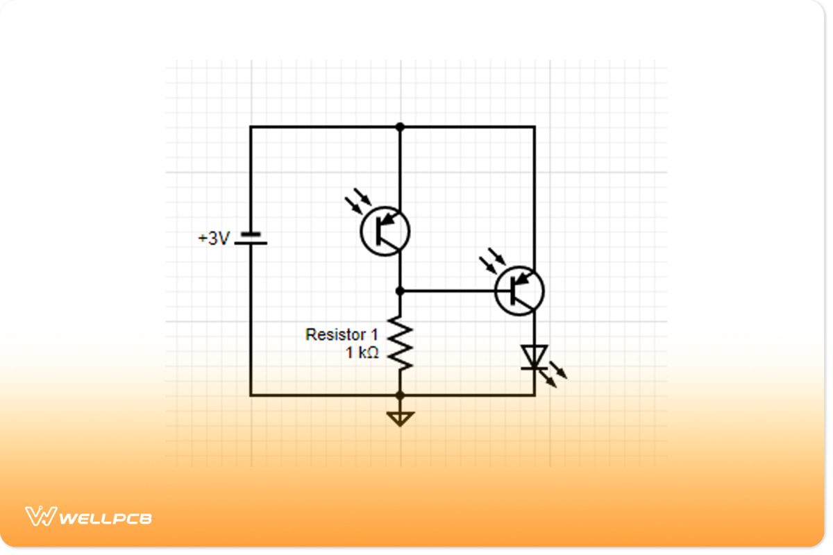 Automatic night light circuit with one LED