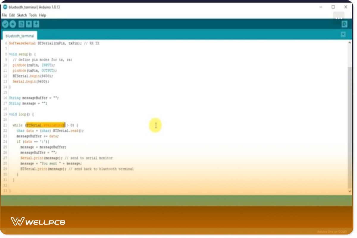 Bluetooth terminal sketch