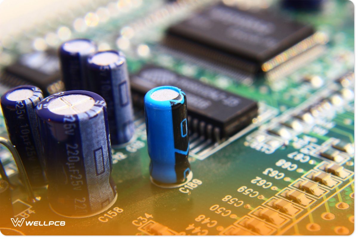 Circuit Components with the integrated circuits visible in the background