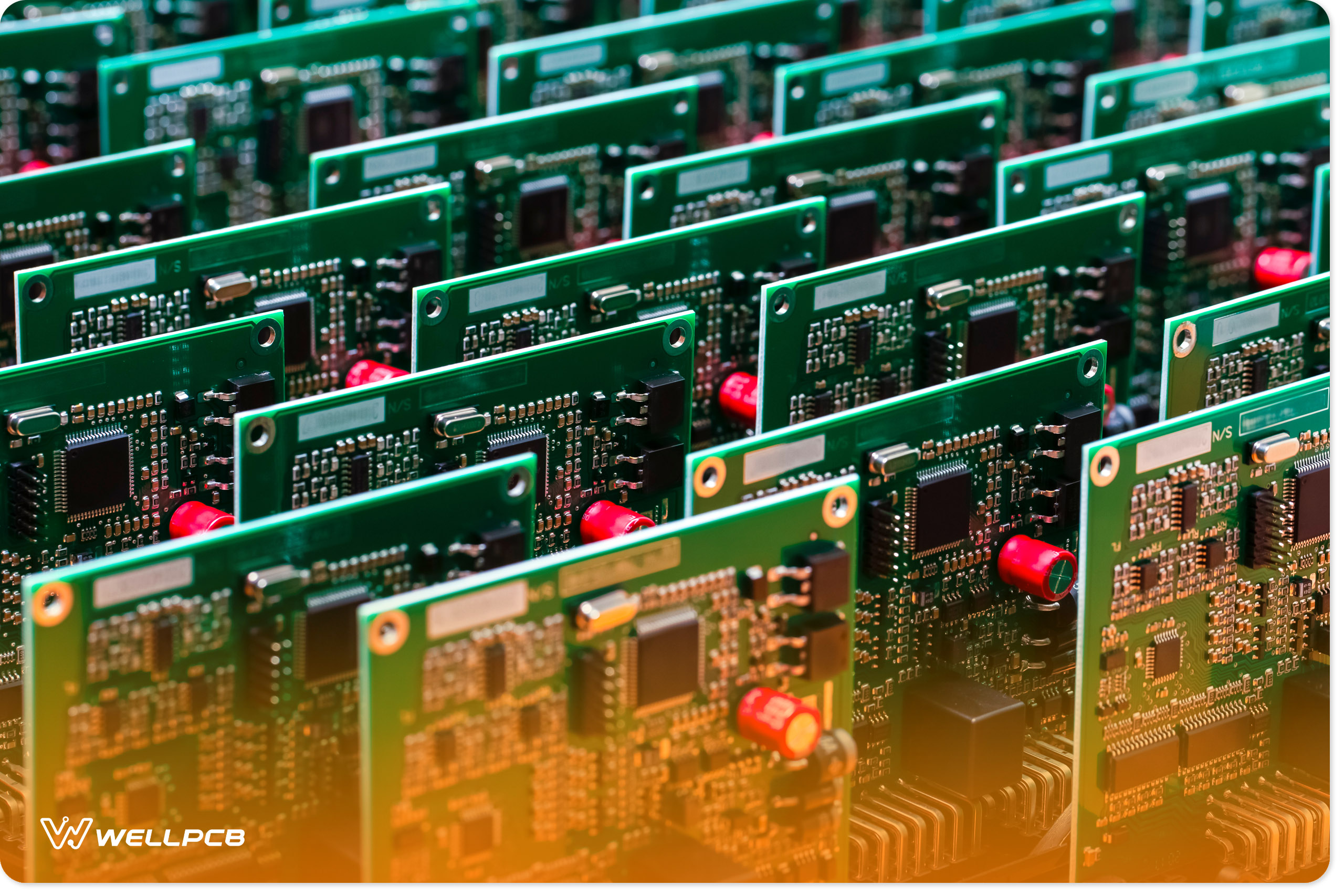 Close-up Shoot of Automotive Printed Circuit Boards with Soldered SMD or Surface Mounted Components