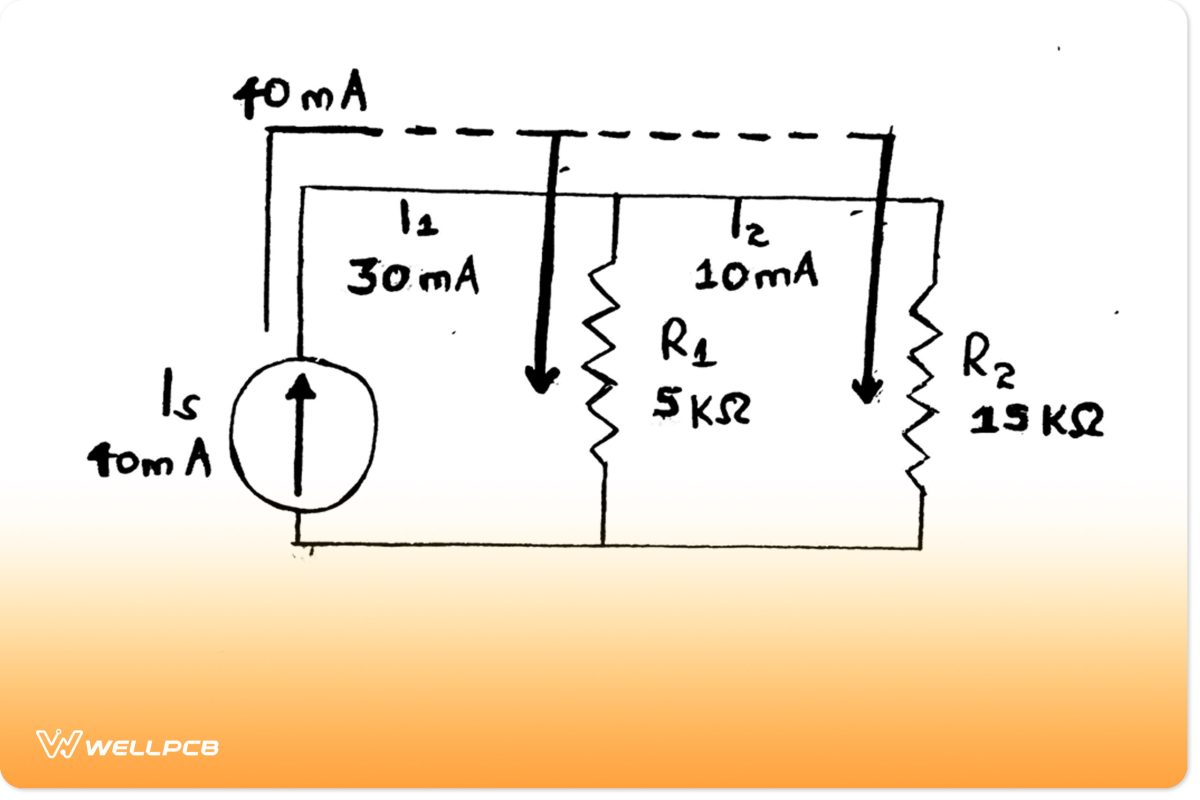 Current divider circuit – first diagram 