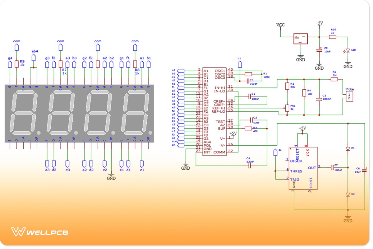 Digital voltmeter circuit diagram