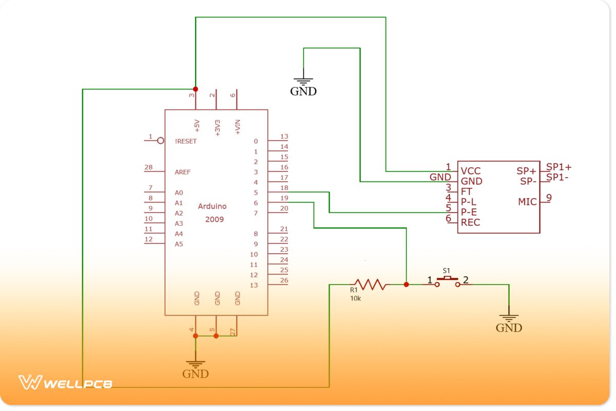 Door opening voice message system circuit diagram