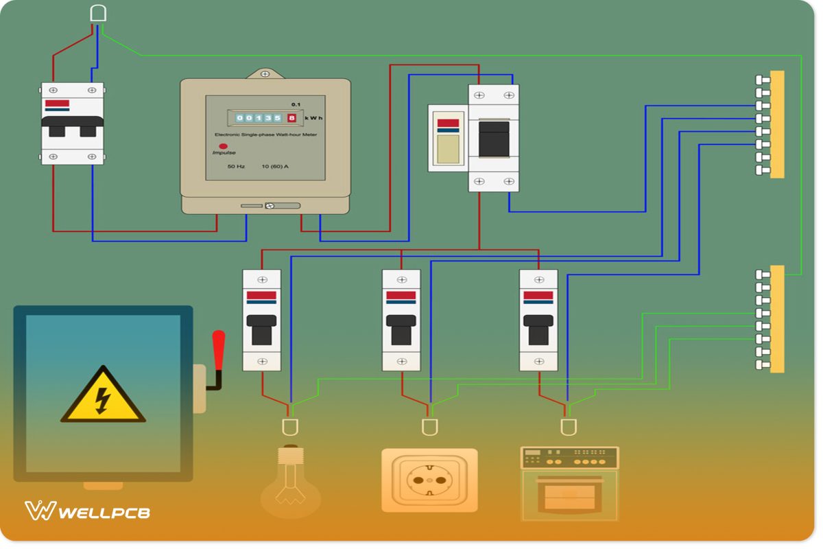 Electric circuit with feedback voltage regulator