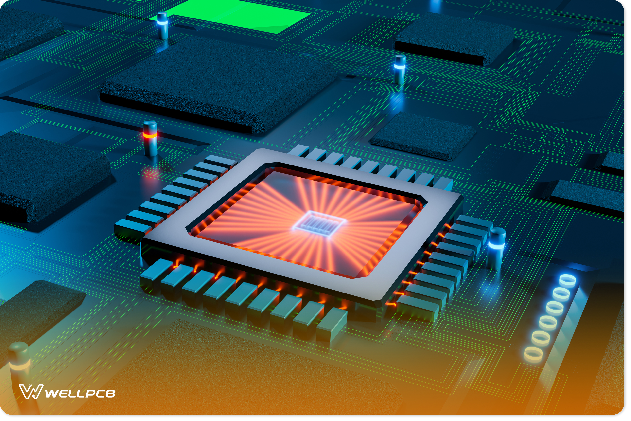 Electronic PCB Printed Circuit Board Illustration