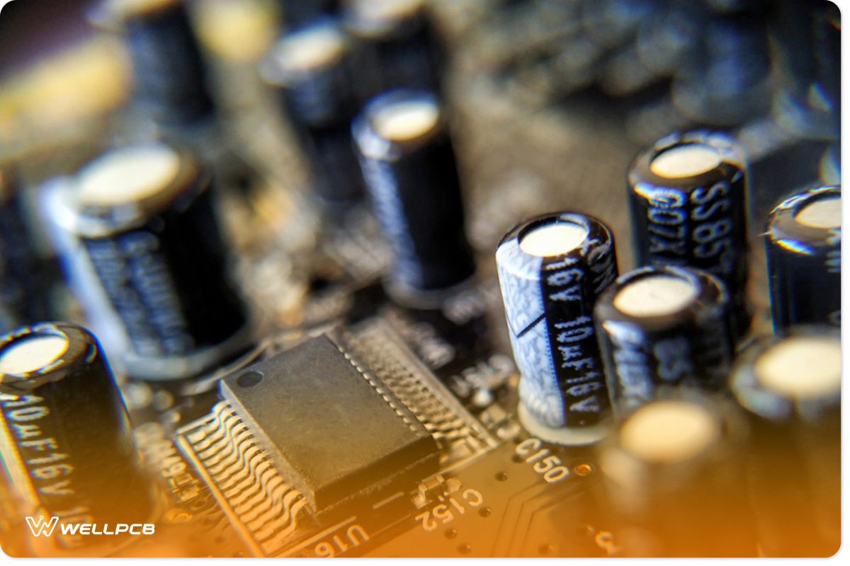 Electronic components on a PCB