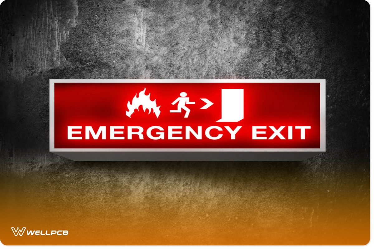 Emergency light applications include an exit sign