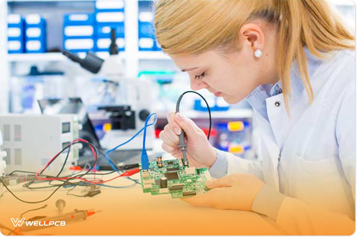 Engineer inspecting the board