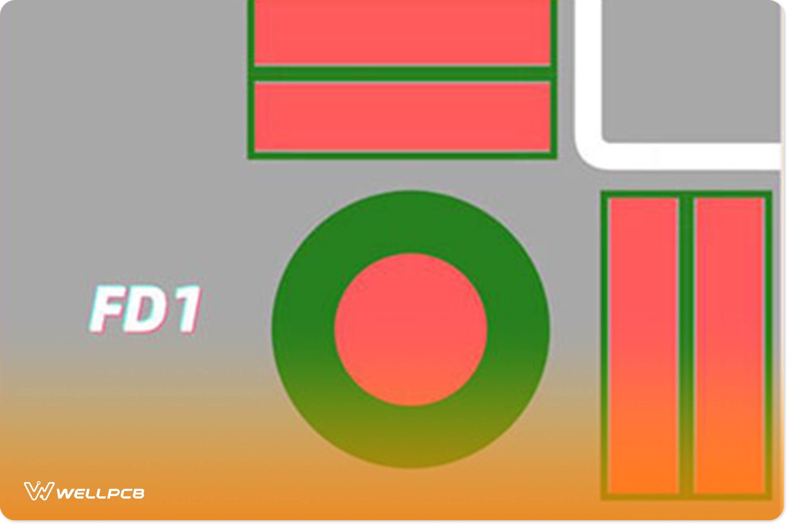 Fiducial PCB in 2D view