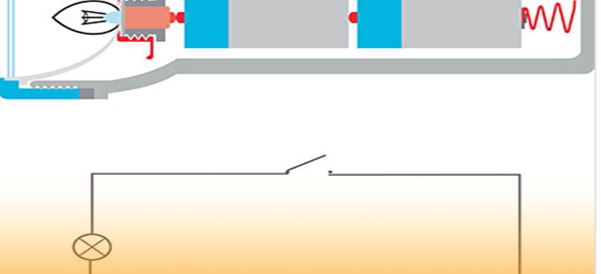 Illustration of flashlight circuit and its components