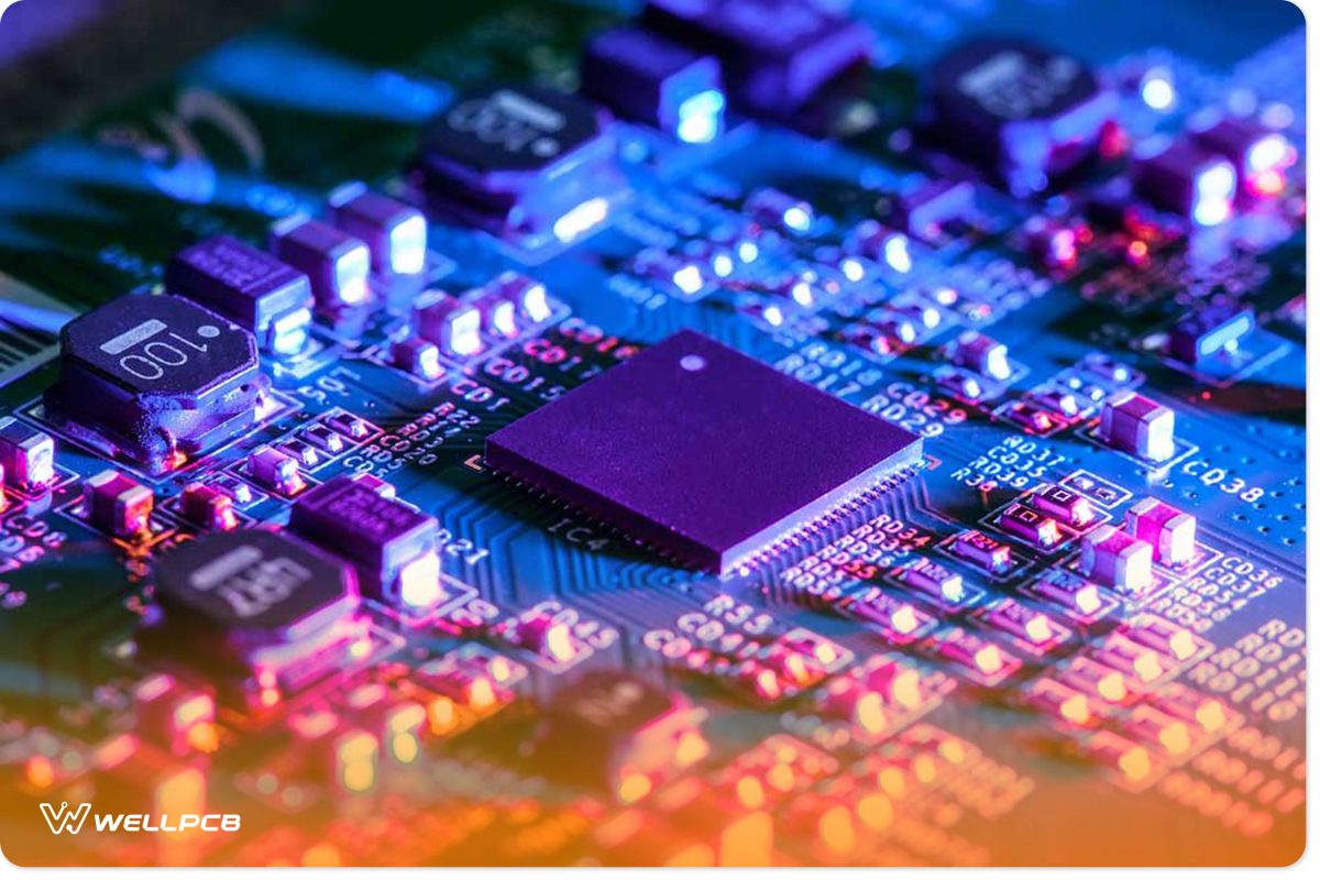 Image of printed circuit board with components