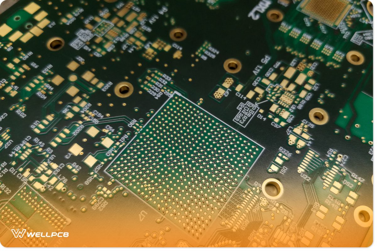 It shows BGA footprint on PCB