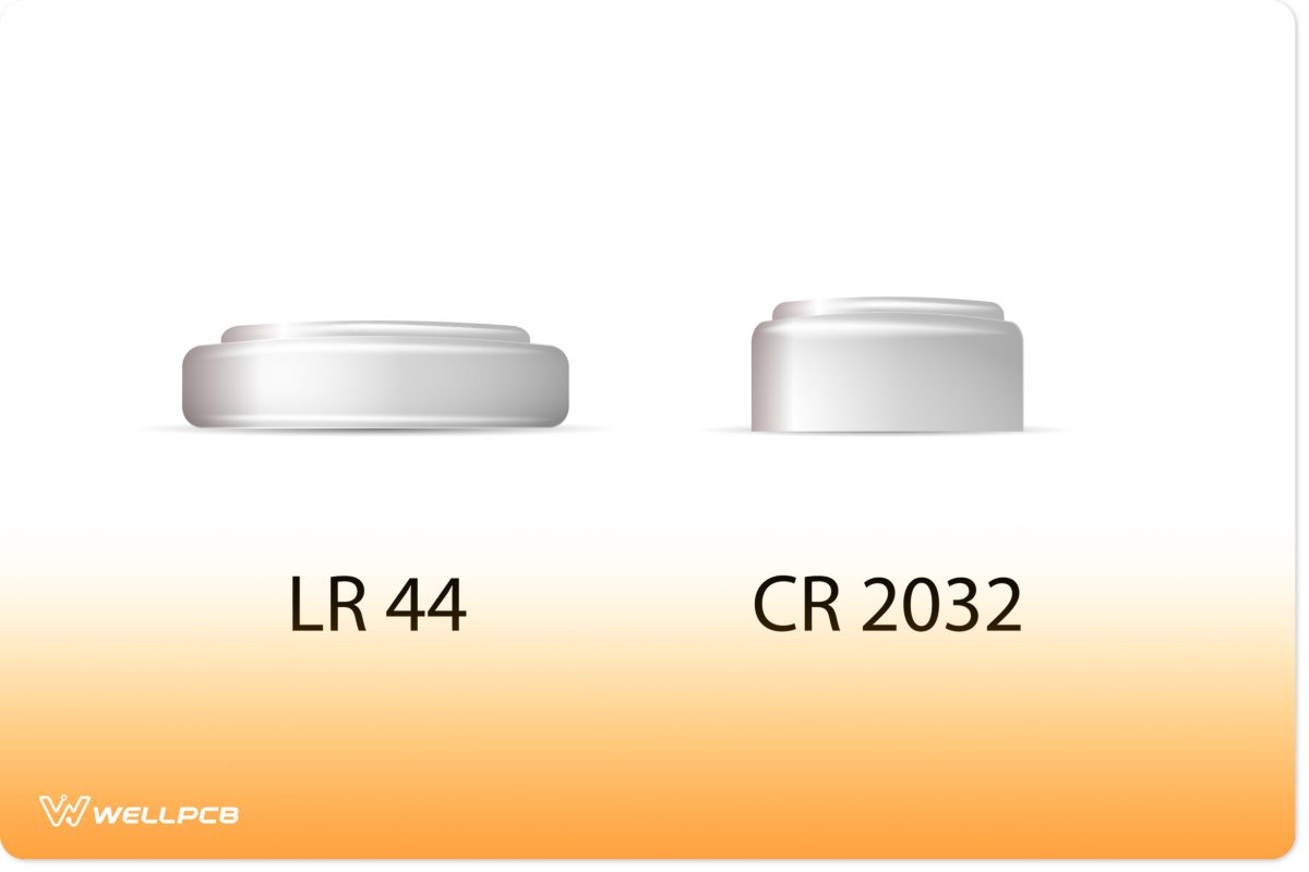 LR 44 compared with CR 2032