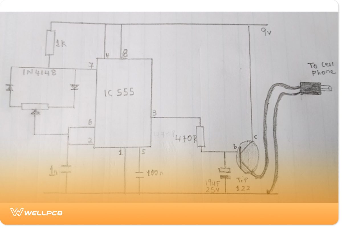 Lithium battery charging using an IC 555