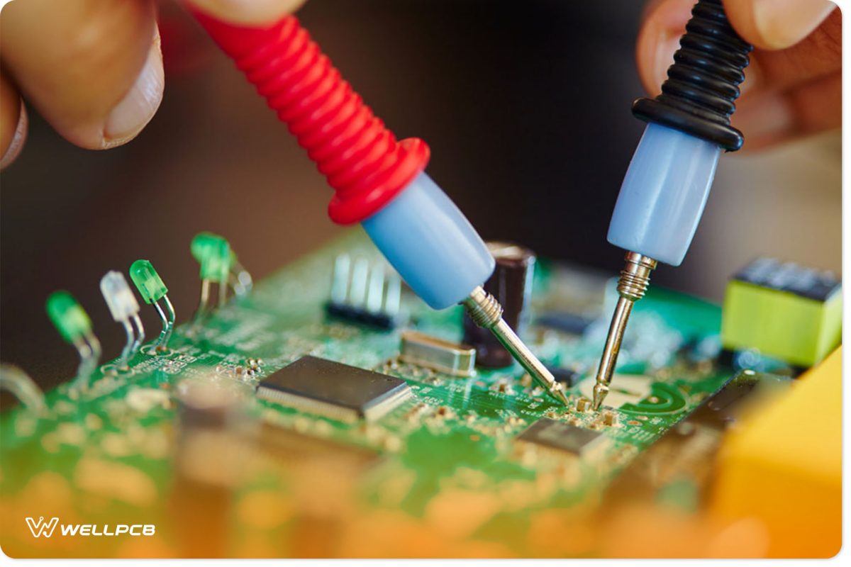 Man working in an electronic laboratory