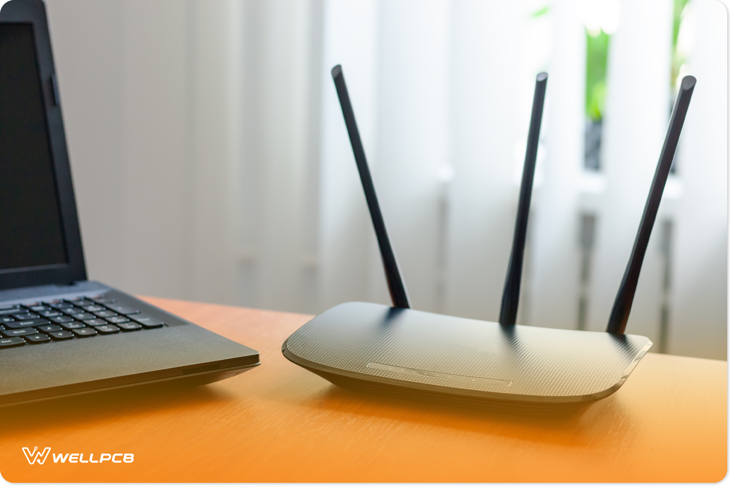 Modern wi-fi router on a table