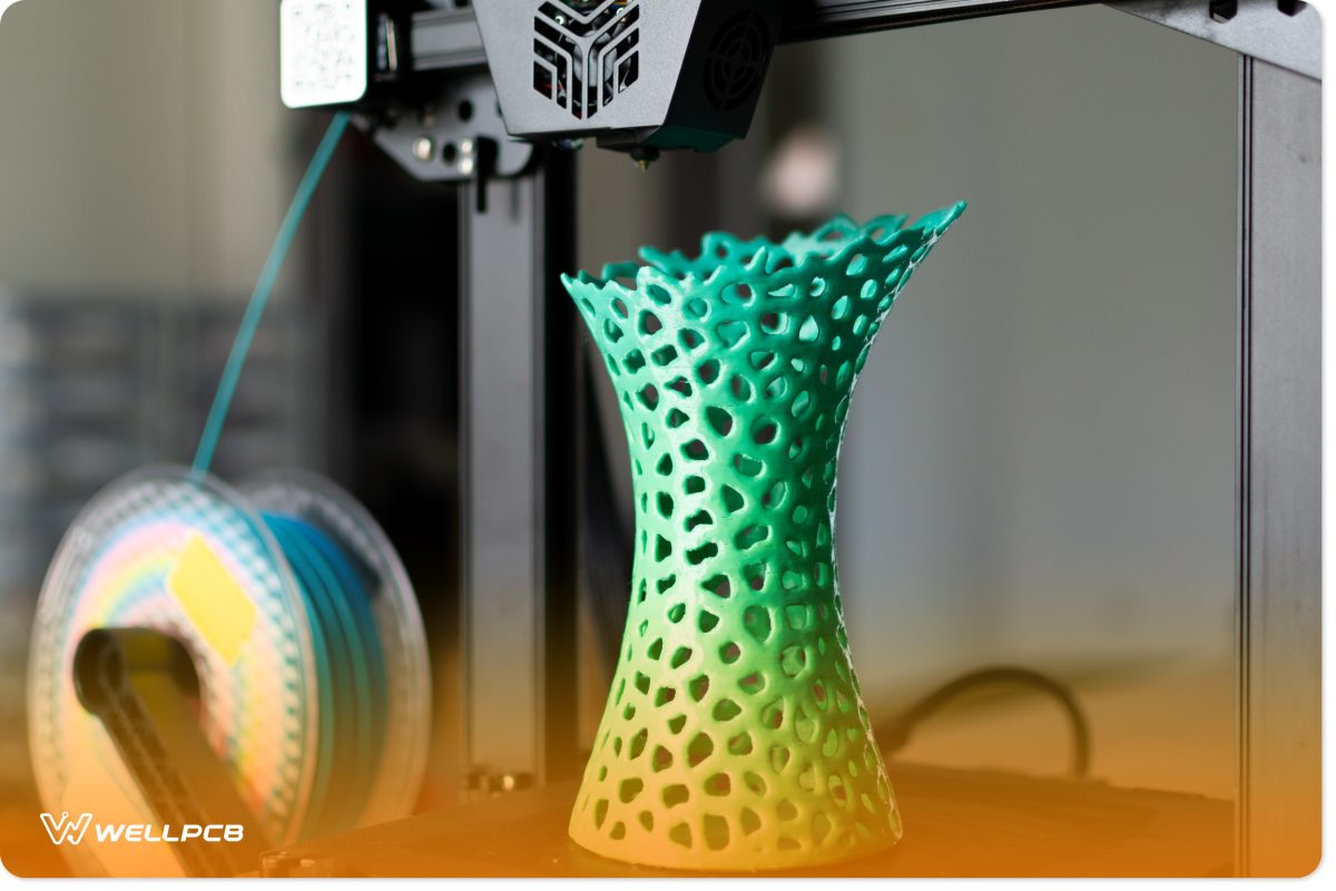 Multicolored vase 3D printing using a PLA filament