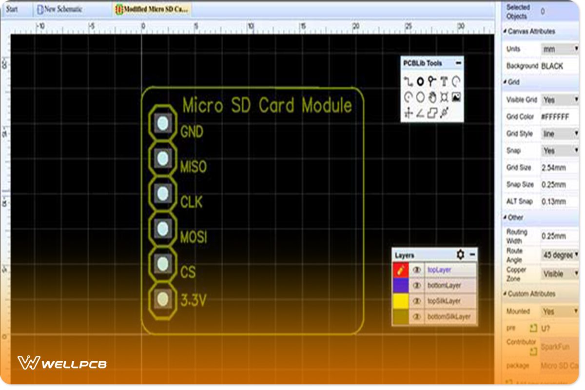 PCB Lib editor and make the necessary changes