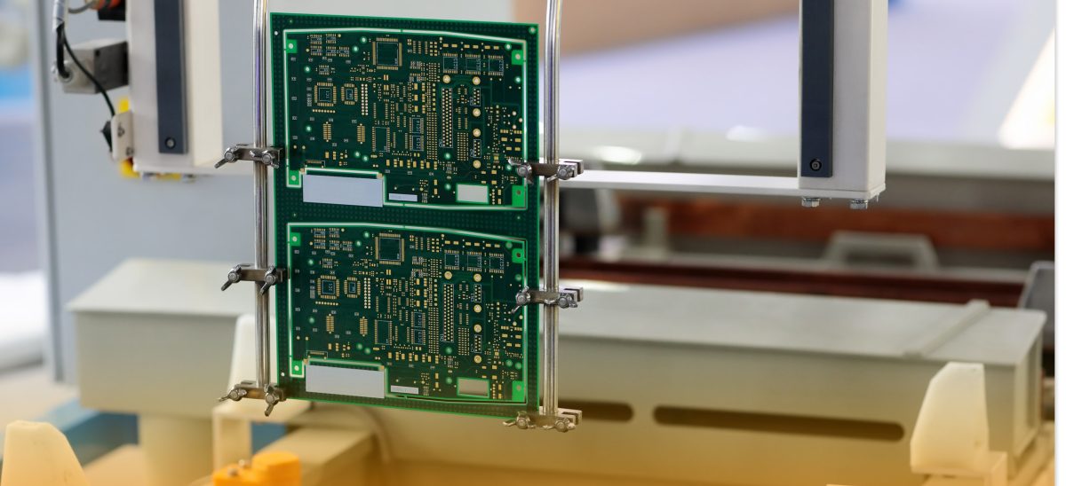 PCB during the manufacturing process