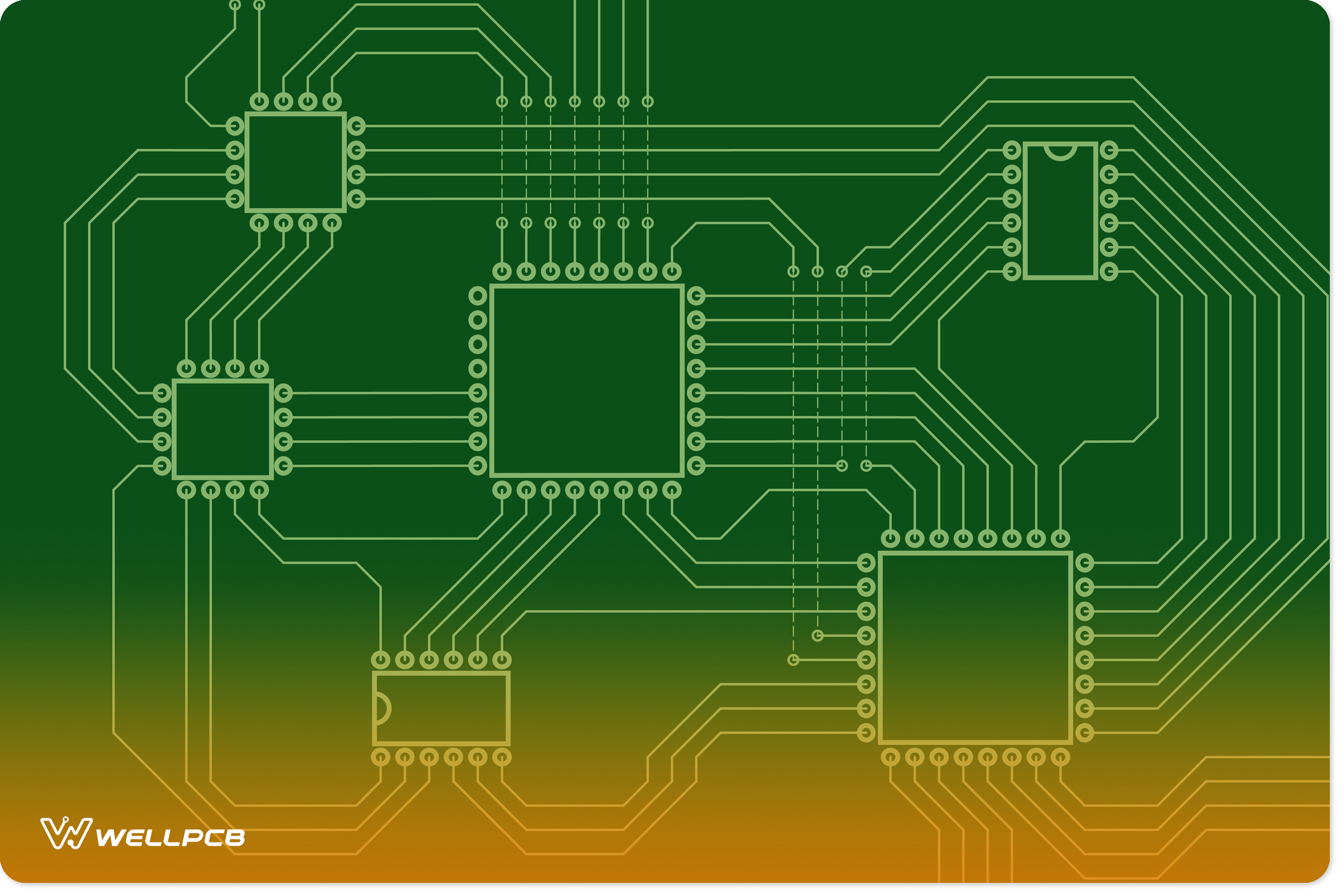 PCB scheme with traces