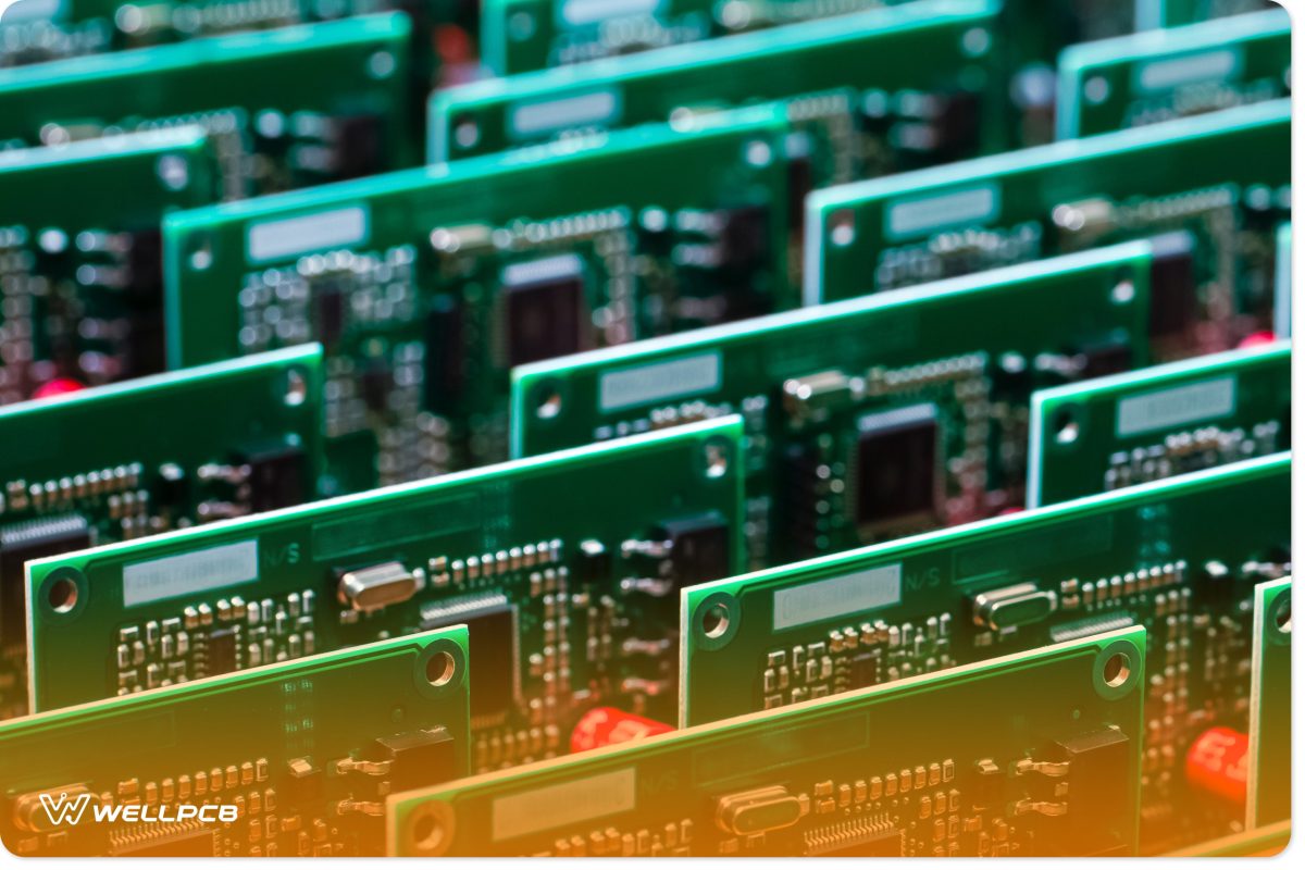 PCB showing vital components