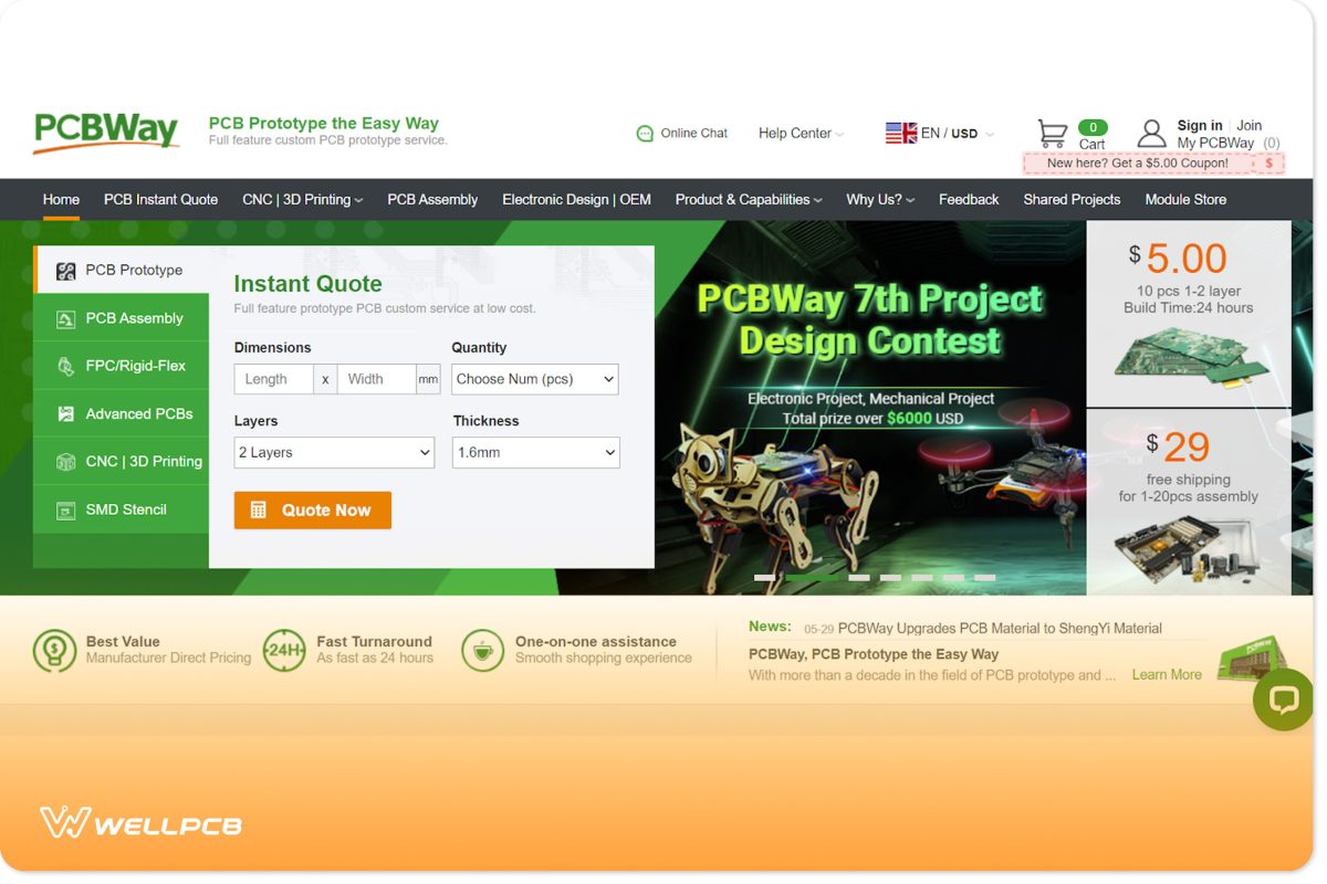 PCBWay website