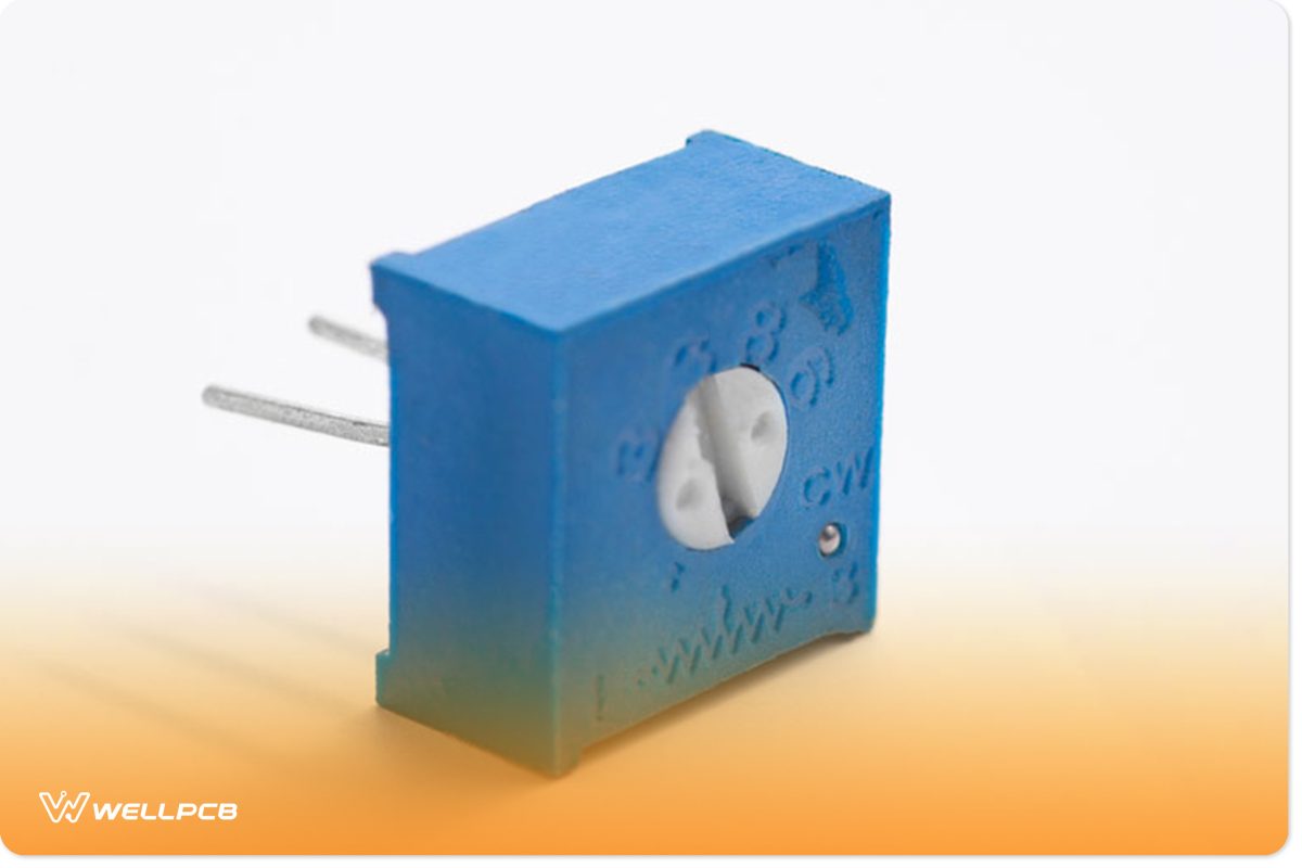 Potentiometer icon in electronic circuits