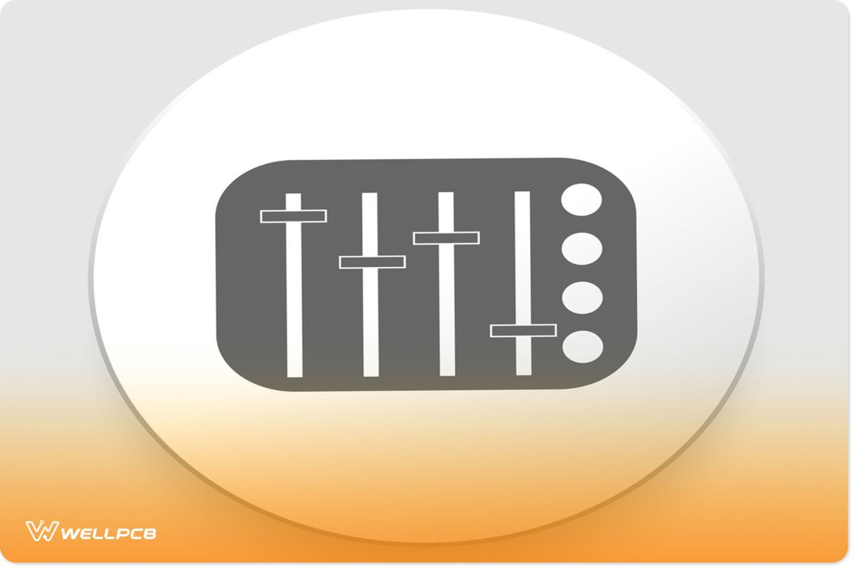 Potentiometer, slider, knob, equalizer vector